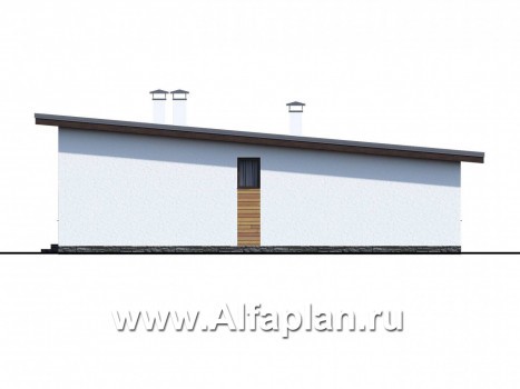 Проекты домов Альфаплан - «Эпсилон» - одноэтажный дом с сауной и джакузи на террасе - превью фасада №2