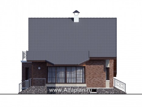 «Регенсбург Плюс» - коттедж в немецком стиле с террасой и с цокольным этажом - превью фасада дома