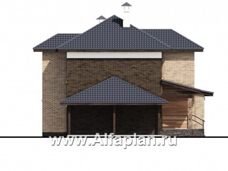Проекты домов Альфаплан - «Высокий горизонт» - идеальный план дома на 150 квадратов - превью фасада №3