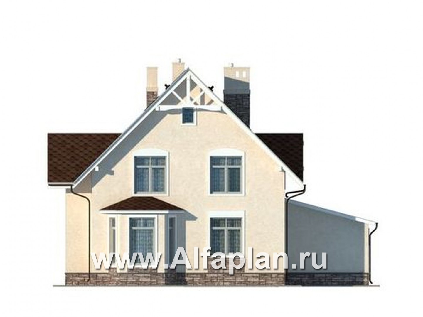 Проекты домов Альфаплан - Экономичный и компактный дом с гаражом - изображение фасада №1