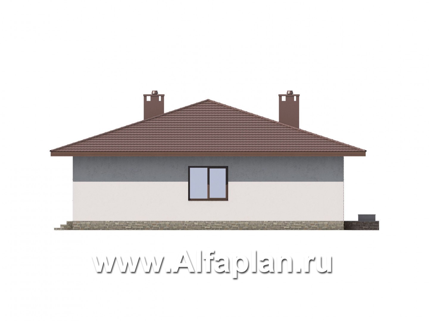 Проекты домов Альфаплан - Одноэтажный загородный дом - изображение фасада №4