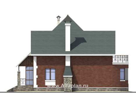 Проекты домов Альфаплан - «Алегро»- проект загородного дома с большой террасой - превью фасада №2