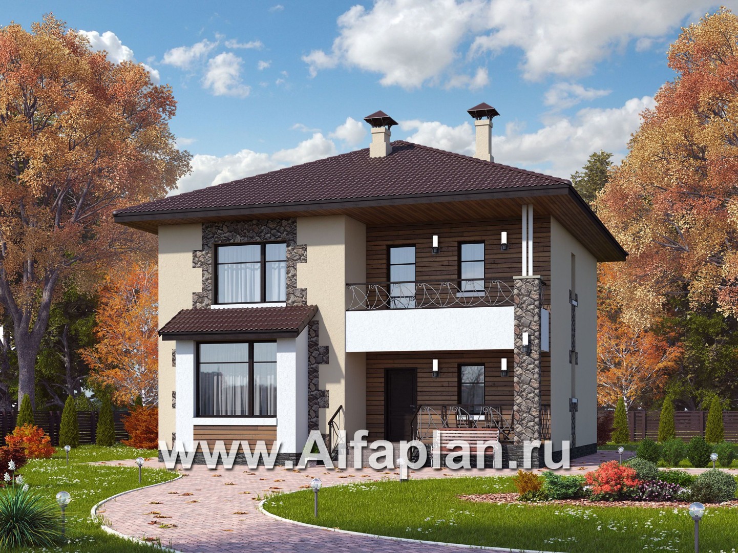 Проекты домов Альфаплан - «Вереск» — компактный и рациональный дом - основное изображение