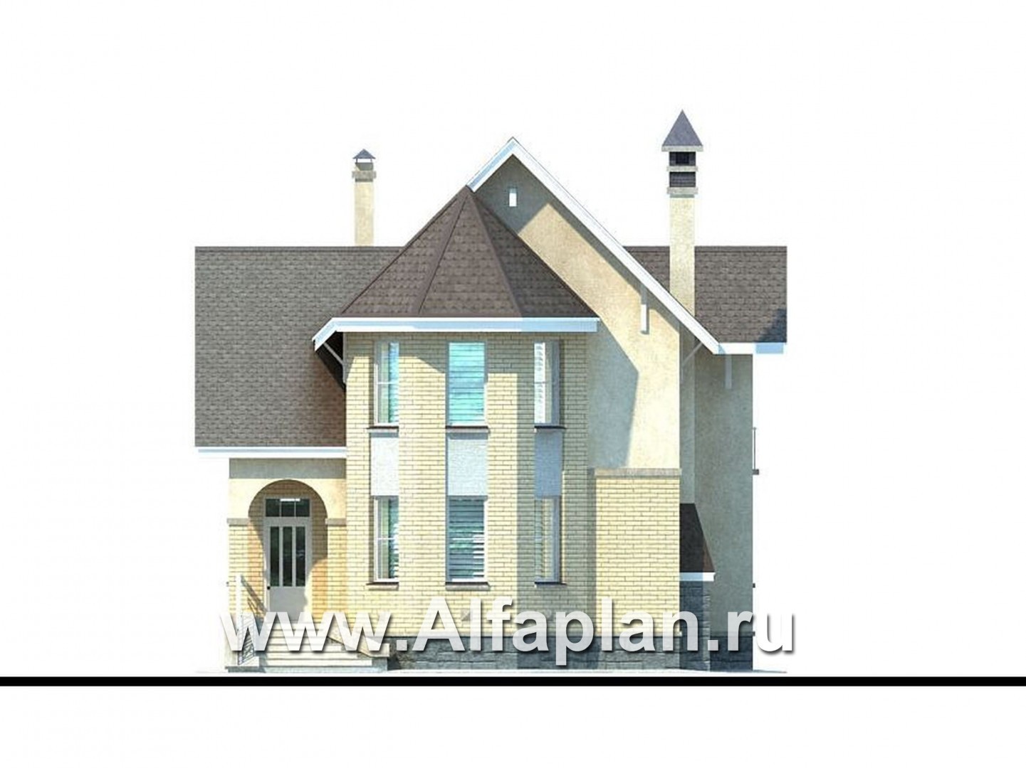 Проекты домов Альфаплан - «Фортуна» - экономичный и компактный загородный дом - изображение фасада №1