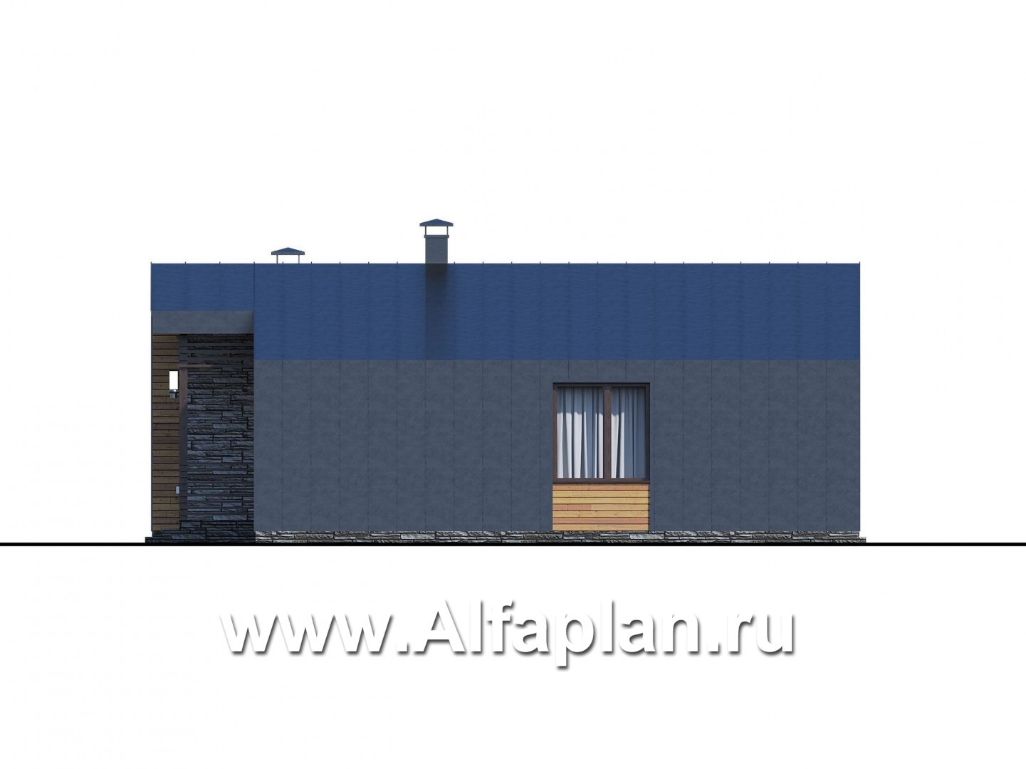 Проекты домов Альфаплан - «Альфа» - каркасный дом с сауной - изображение фасада №2