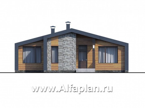 Проекты домов Альфаплан - «Альфа» - каркасный дом с сауной - превью фасада №1