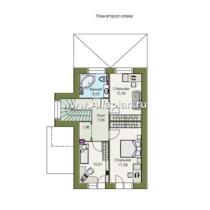 Проекты домов Альфаплан - «Вишневый сад»- проект небольшого дома или дачи - превью плана проекта №2
