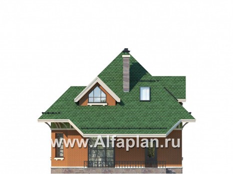 Проекты домов Альфаплан - Мансардный дом для небольшого участка - превью фасада №3