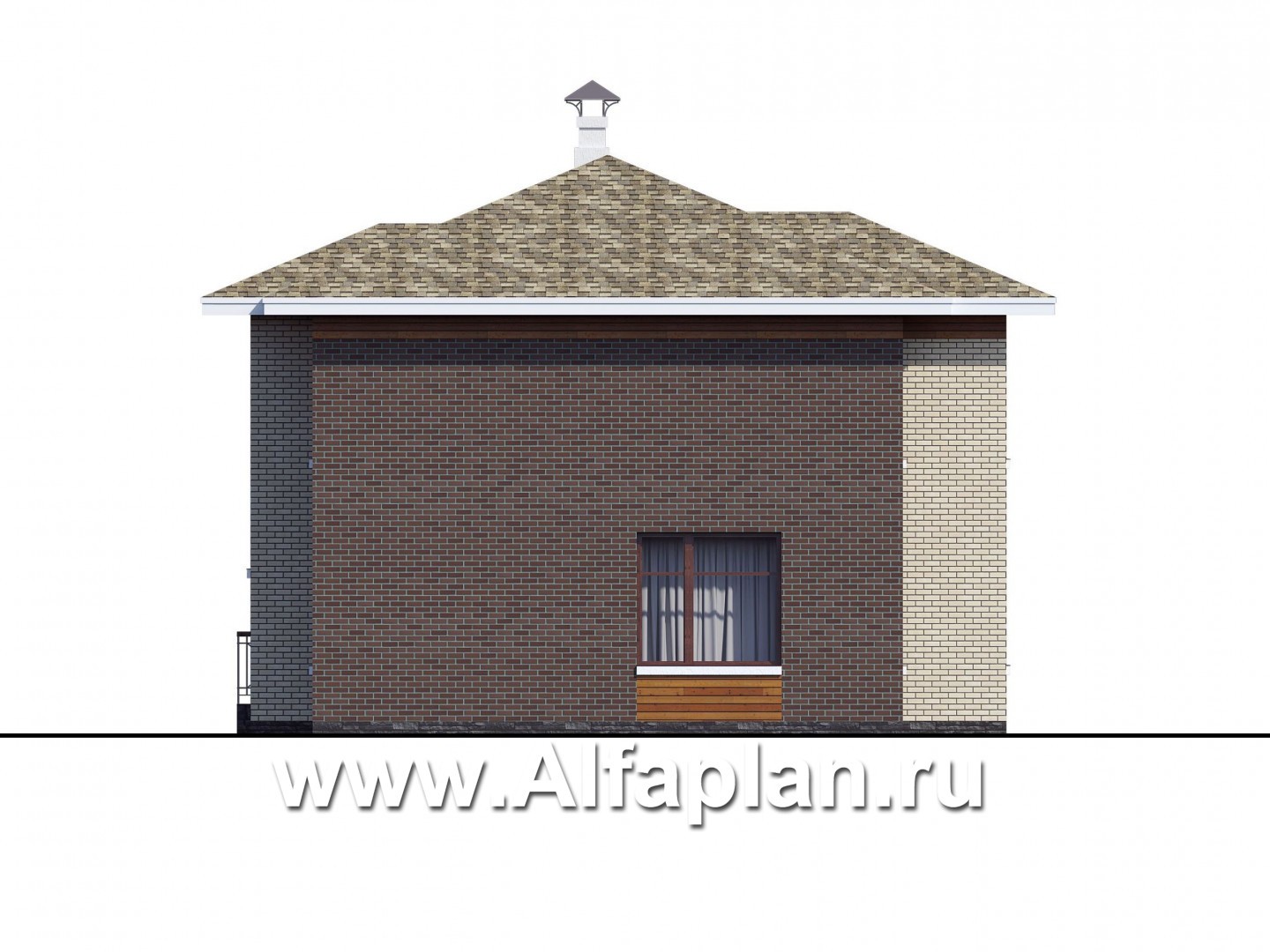 Проекты домов Альфаплан - Загородный дом с четырьмя спальными комнатами - изображение фасада №3