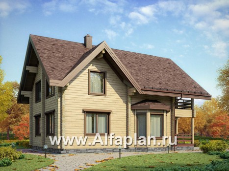 Проекты домов Альфаплан - Удобный деревянный дом с террасами - превью дополнительного изображения №1