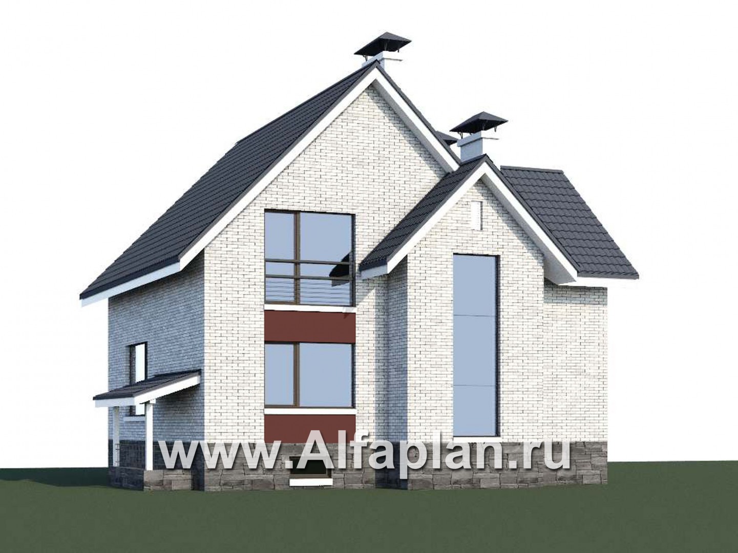 Проекты домов Альфаплан - «Сапфир» - недорогой компактный дом для маленького участка - дополнительное изображение №1