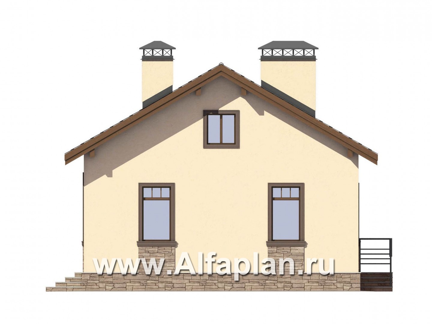 Проекты домов Альфаплан - Комфортабельная дача для небольшой семьи - изображение фасада №4