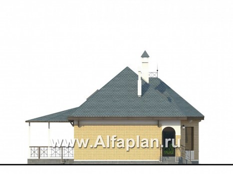 Проекты домов Альфаплан - Дом для отдыха со студией в мансарде - превью фасада №3