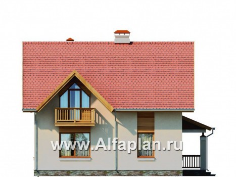 Проекты домов Альфаплан - Экономичный дом для маленького участка - превью фасада №4