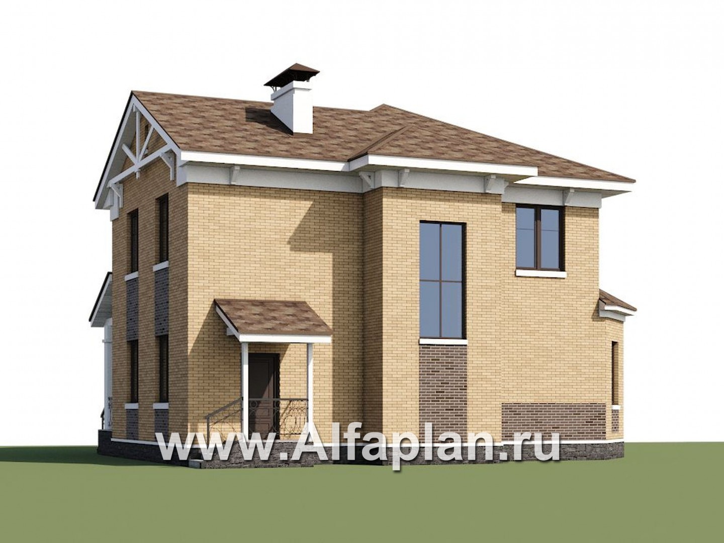Проекты домов Альфаплан - «Классический»- двухэтажный особняк с эркером - дополнительное изображение №1