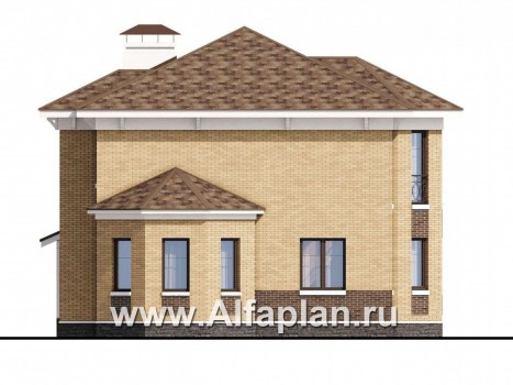Проекты домов Альфаплан - «Классический»- двухэтажный особняк с эркером - превью фасада №3