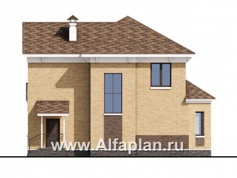 Проекты домов Альфаплан - «Классический»- двухэтажный особняк с эркером - превью фасада №4
