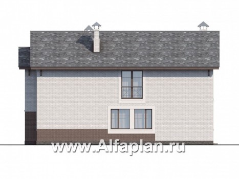 «Флагман» - проект двухэтажного дома, планировка с кабинетом на 1 эт, с террасой, в скандинаввском стиле - превью фасада дома