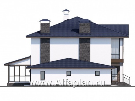 Проекты домов Альфаплан - «Выбор» - проект современного загородного дома с гаражом - превью фасада №3