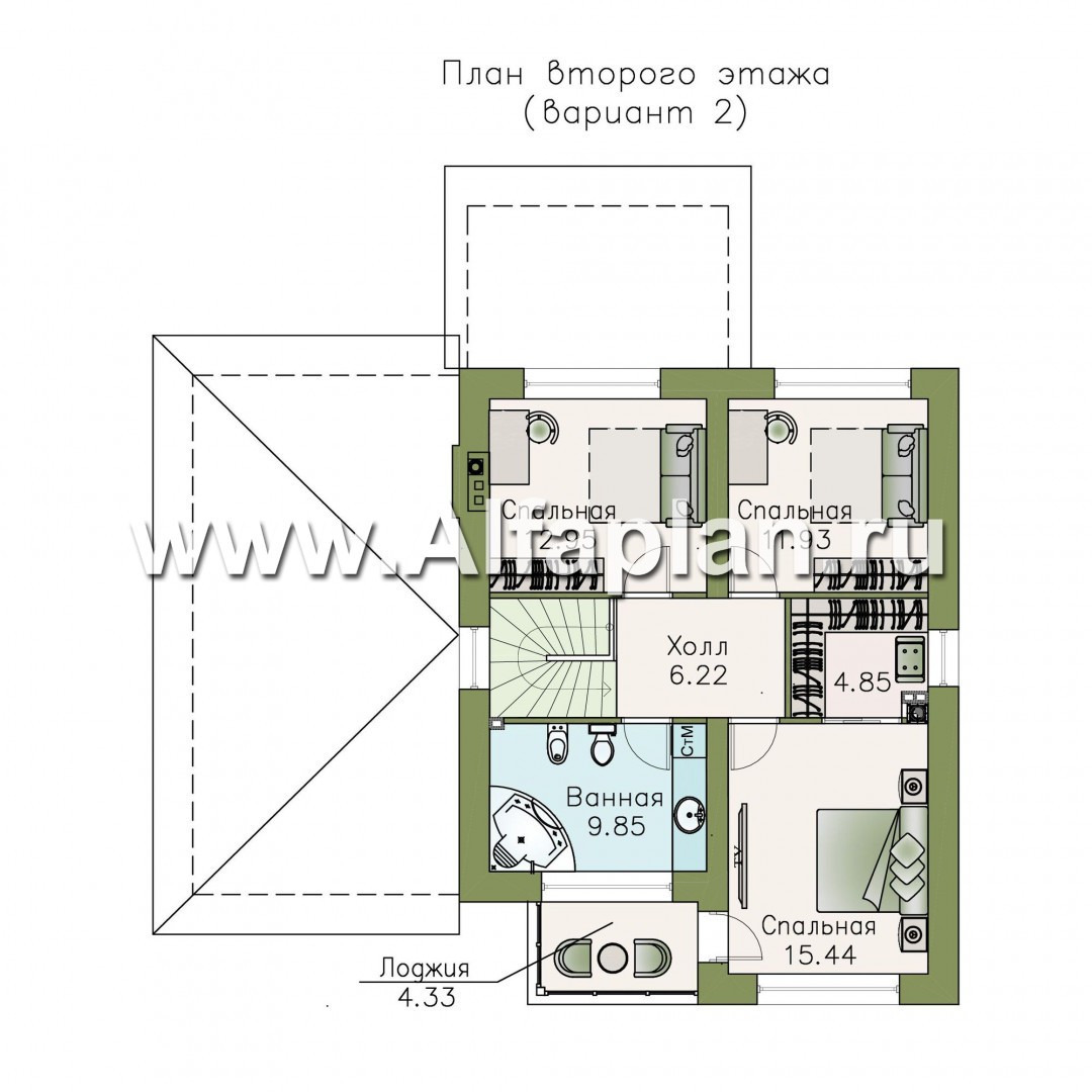 Проекты домов Альфаплан - «Вламинк» - очень удобный современный дом с гаражом - план проекта №3