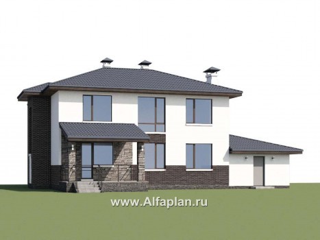 Проекты домов Альфаплан - «Страйк» - современный дом с открытой планировкой и гаражом - превью дополнительного изображения №1