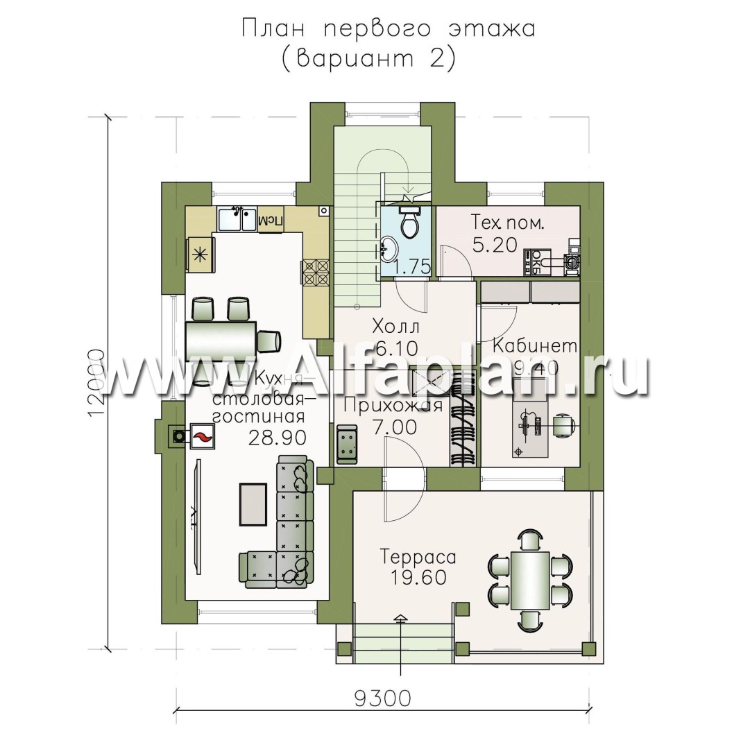 Проекты домов Альфаплан - «Траектория» - современный, компактный дом - изображение плана проекта №2