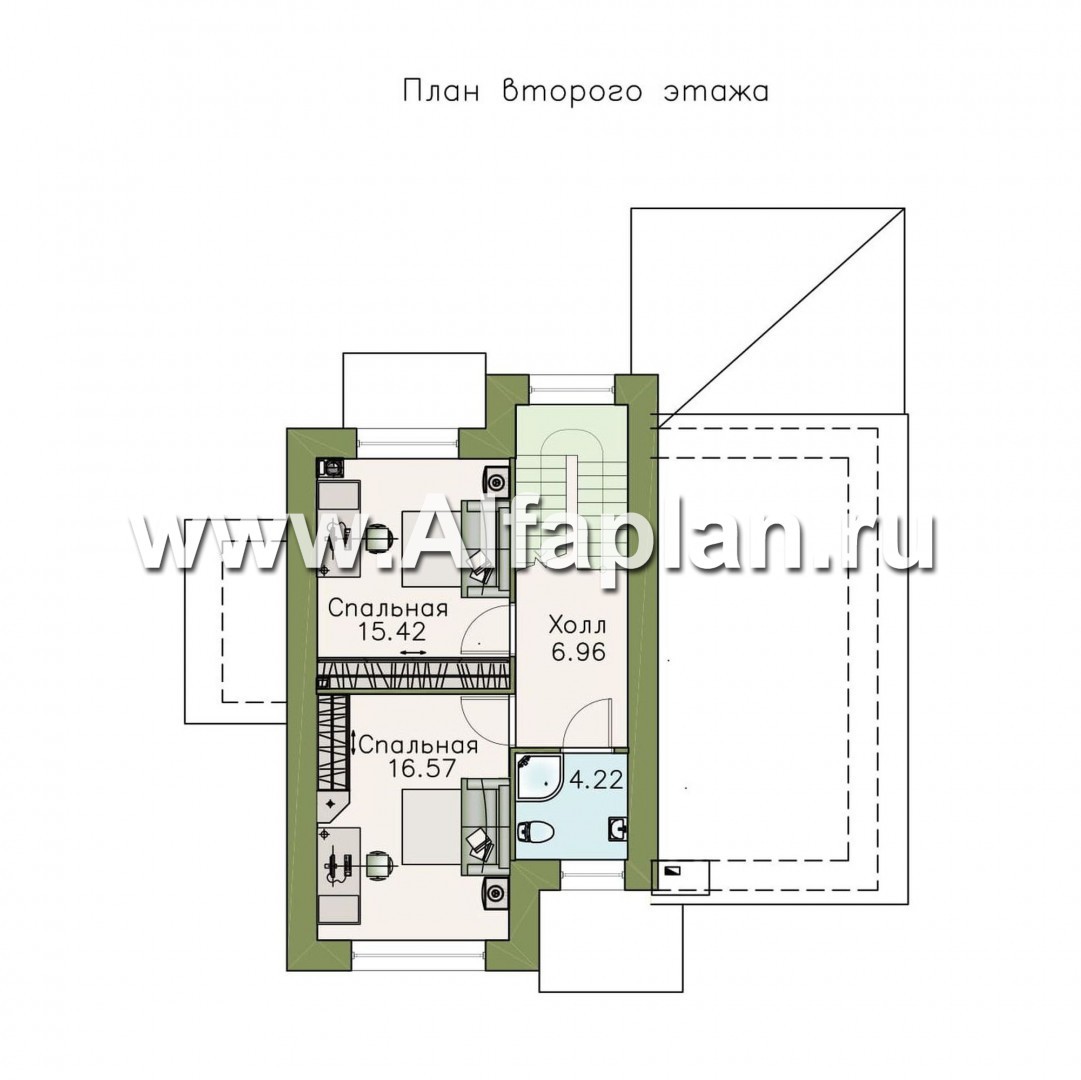 Проекты домов Альфаплан - Современный кирпичный дом «Прагма» - изображение плана проекта №2