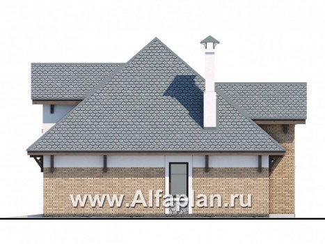 Проекты домов Альфаплан - Гараж со студией в мансарде - превью фасада №2