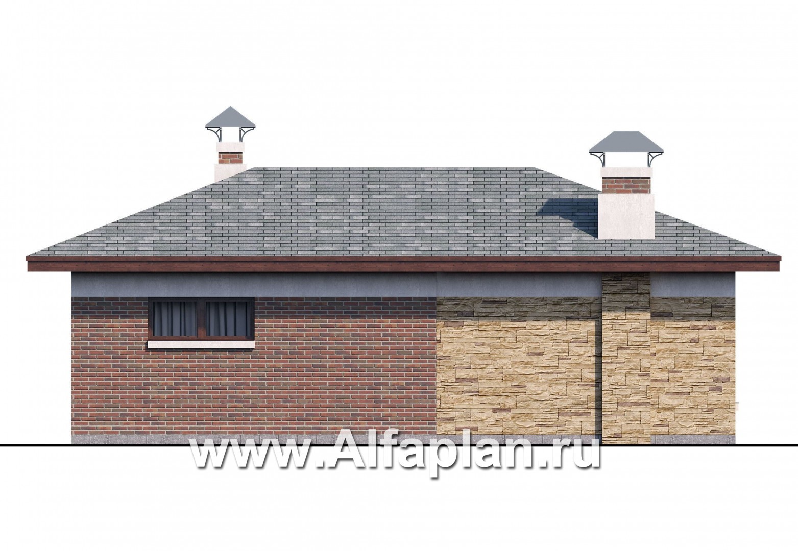 Проекты домов Альфаплан - Баня-беседка с открытой террасой - изображение фасада №3