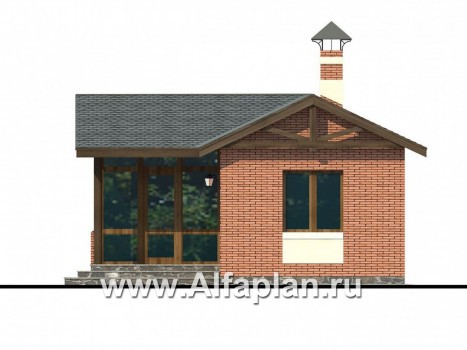 Проекты домов Альфаплан - Баня с уютной верандой - превью фасада №2