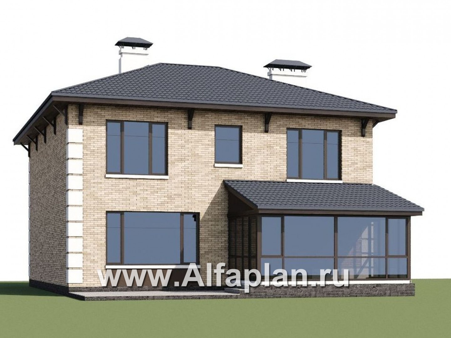 Проекты домов Альфаплан - «Седьмая высота» - комфортабельный дом с большой гостиной - дополнительное изображение №1